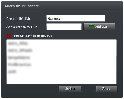 Modify Group Dialog