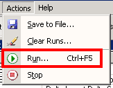 Actions | Run...